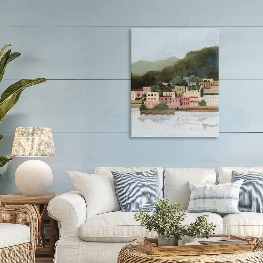 Grace Popp Mountains By The Sea Stretched Canvas Wall Art Print in Room
