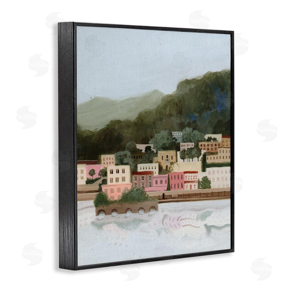 Grace Popp Mountains By The Sea Black Framed Giclee Wall Art Print