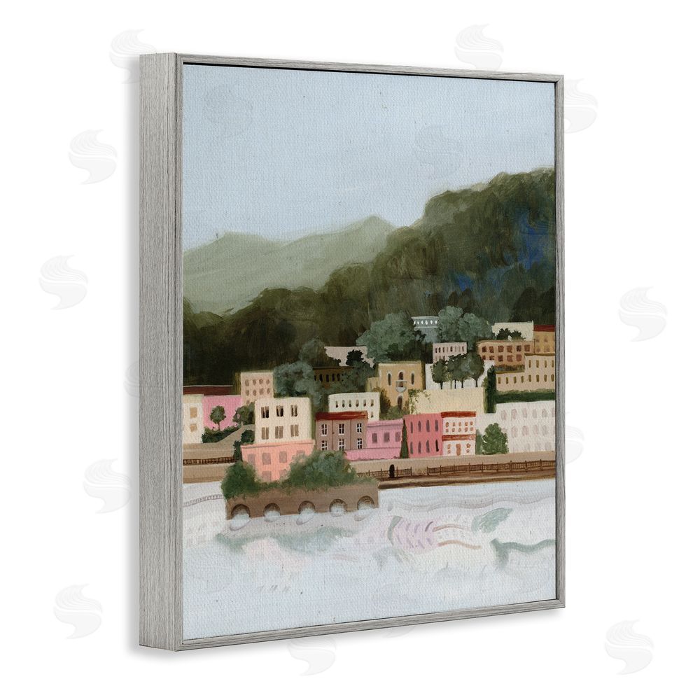 Grace Popp Mountains By The Sea Gray Framed Giclee Wall Art Print