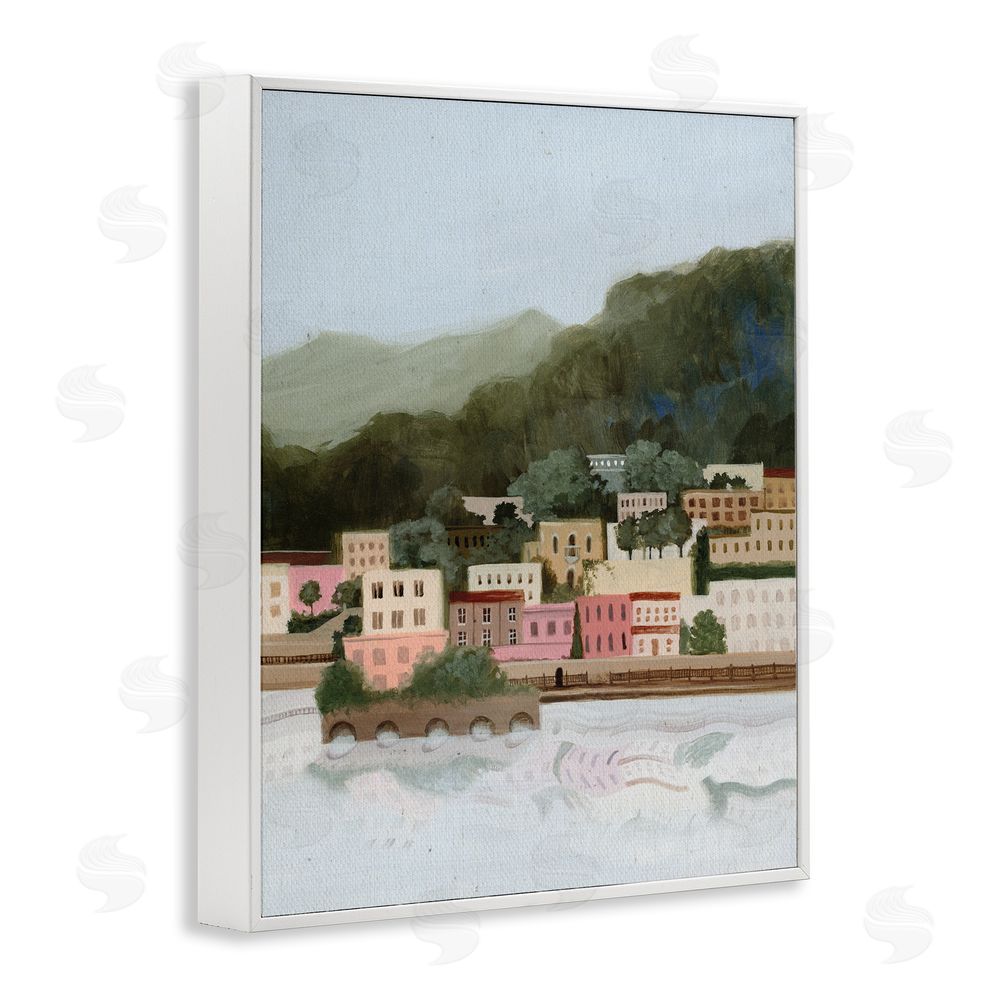 Grace Popp Mountains By The Sea White Framed Giclee Wall Art Print