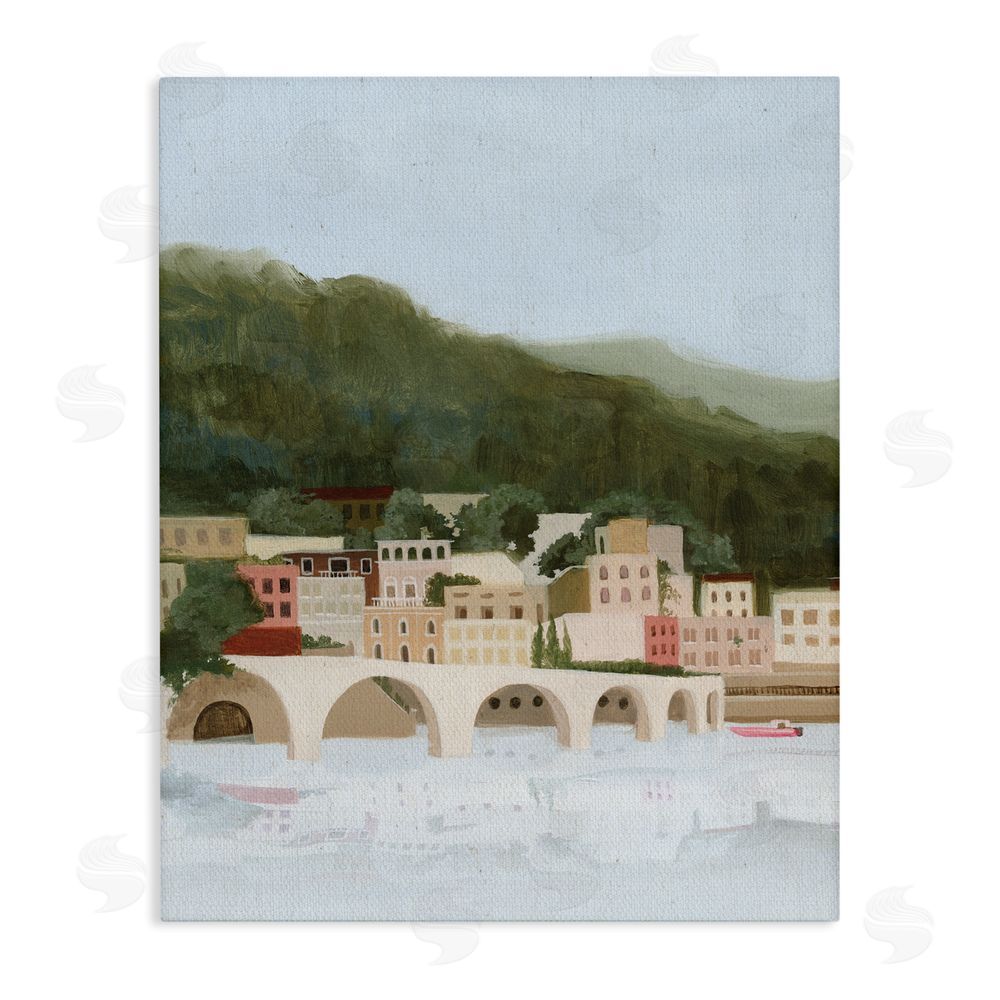 Grace Popp Coastal Mountains By Sea Stretched Canvas Wall Art Print