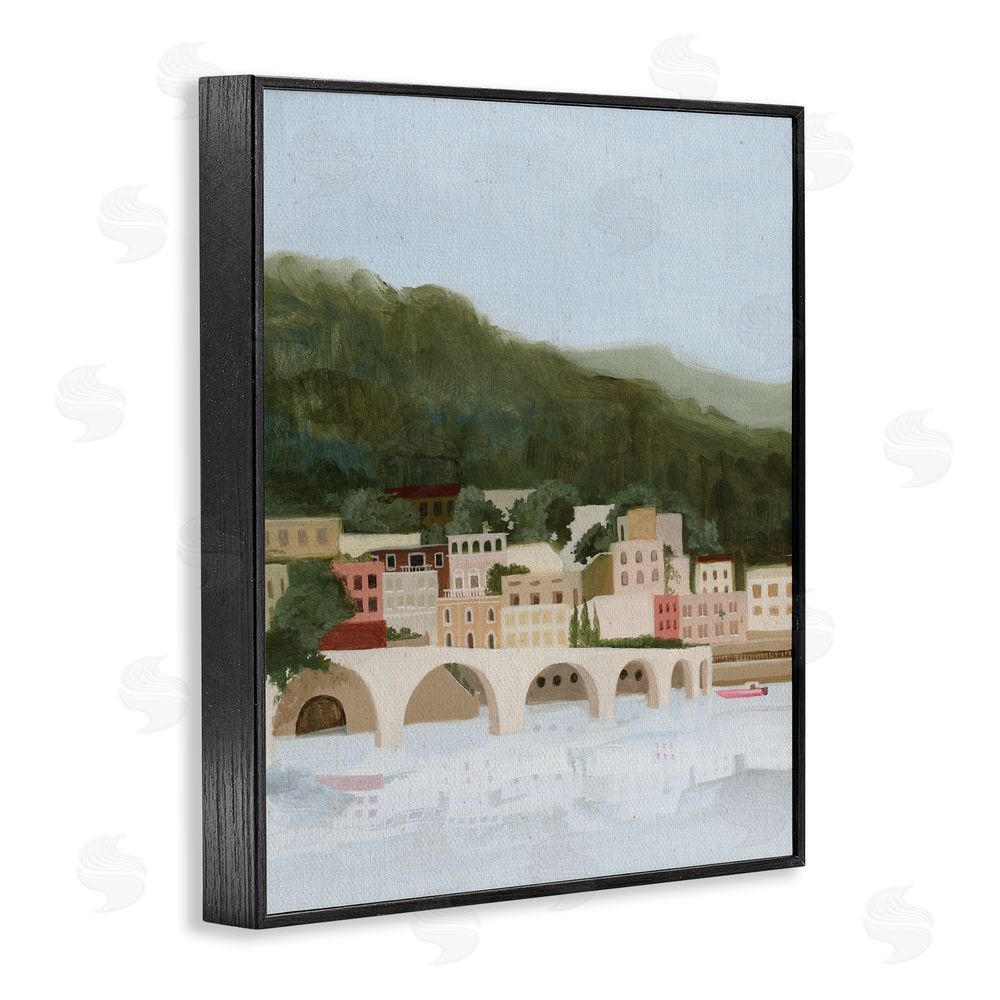 Grace Popp Coastal Mountains By Sea Black Framed Giclee Wall Art Print