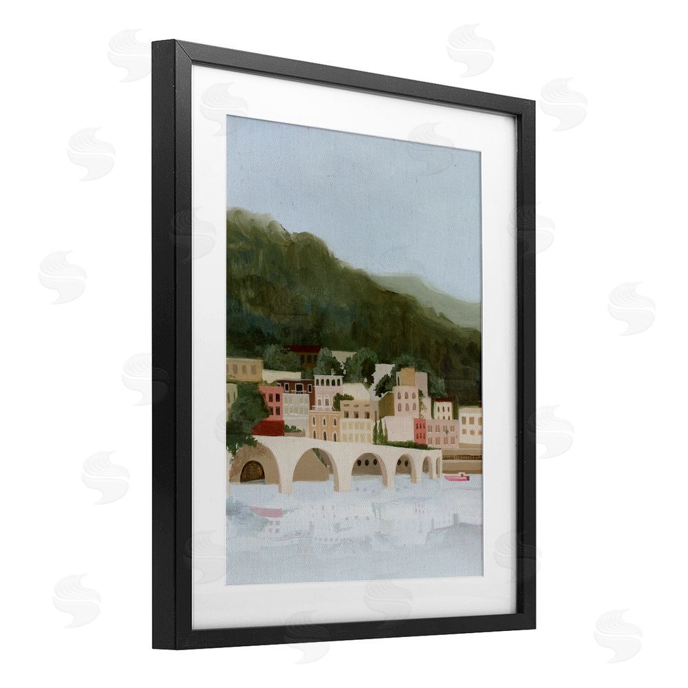 Grace Popp Coastal Mountains By Sea Black Framed Print Under Glass Wall Art