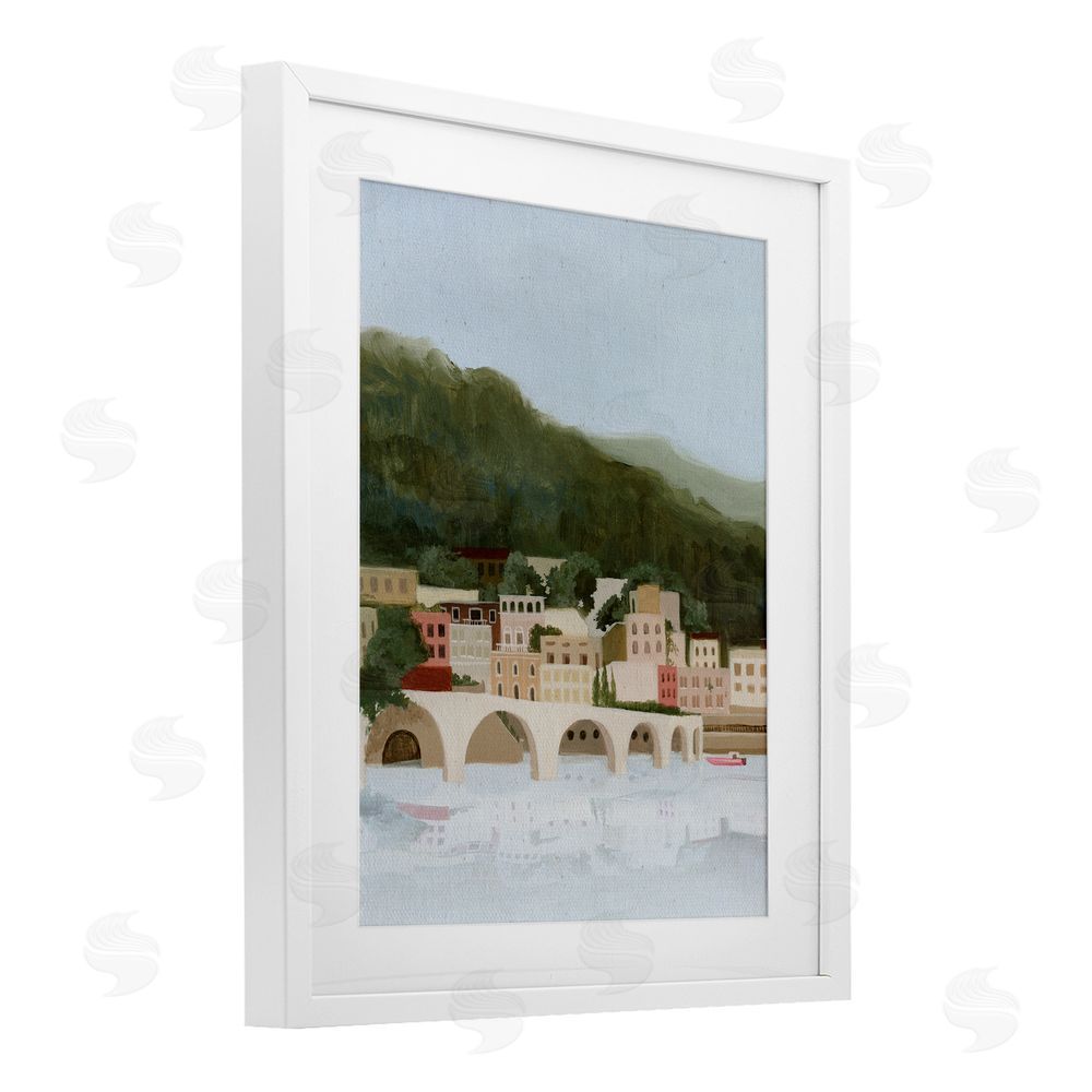 Grace Popp Coastal Mountains By Sea White Framed Print Under Glass Wall Art