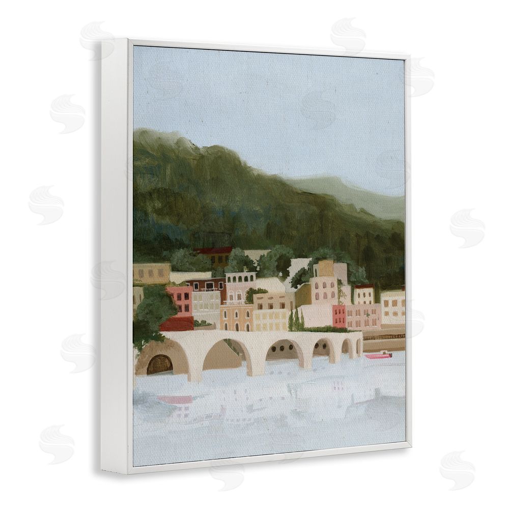 Grace Popp Coastal Mountains By Sea White Framed Giclee Wall Art Print