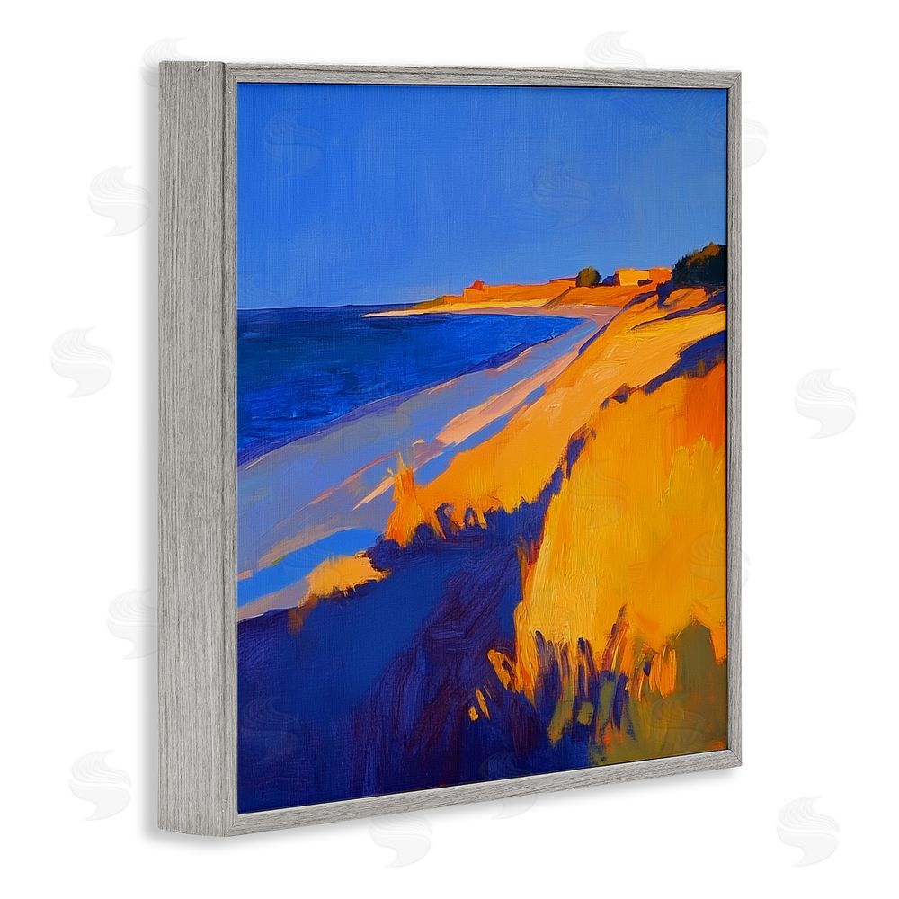 Walker Noble Complimentary Coast Seascape Gray Framed Giclee Wall Art Print