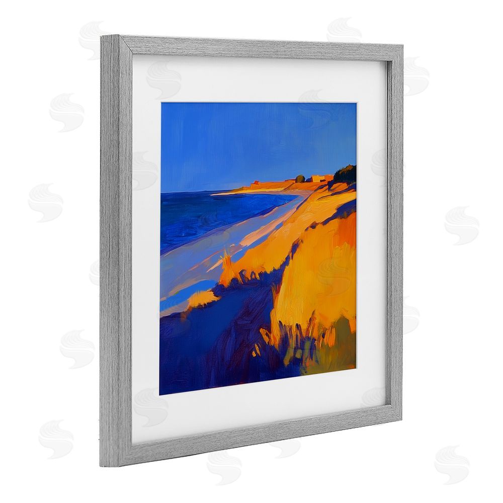 Walker Noble Complimentary Coast Seascape Gray Framed Print Under Glass Wall Art