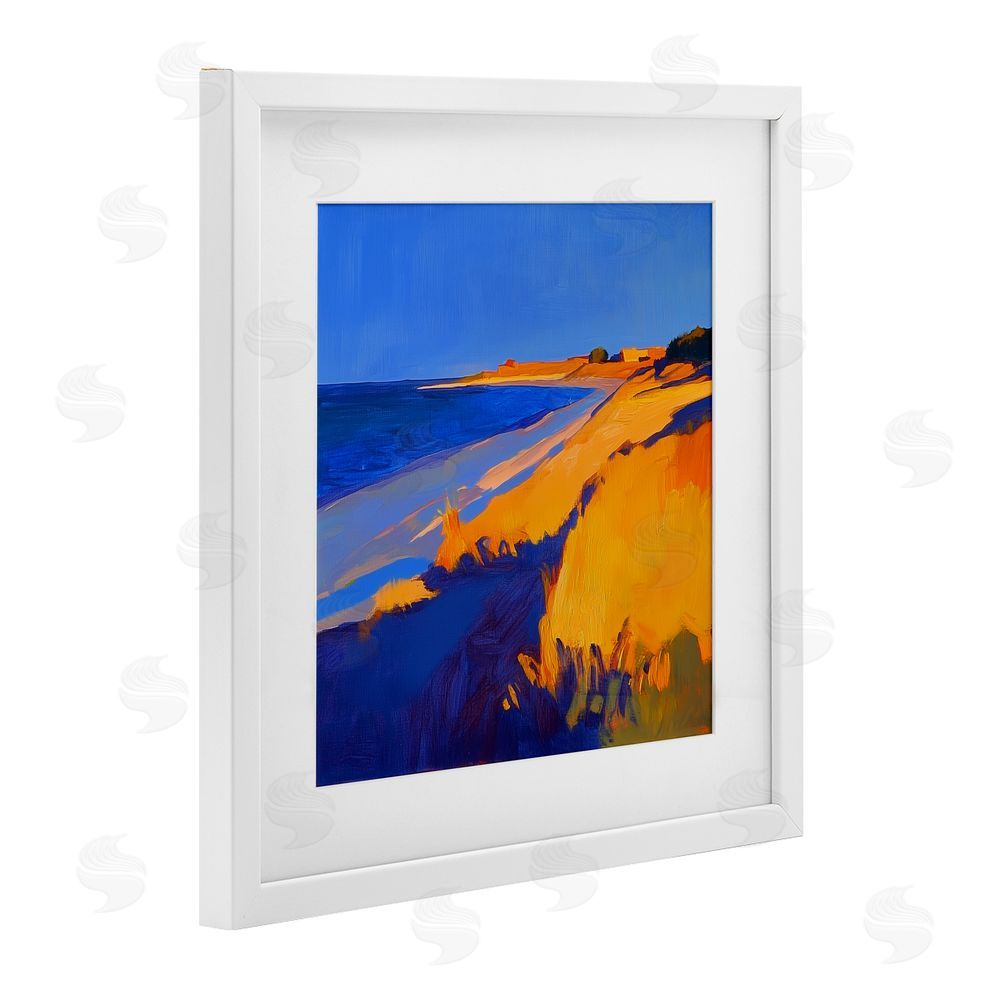 Walker Noble Complimentary Coast Seascape White Framed Print Under Glass Wall Art