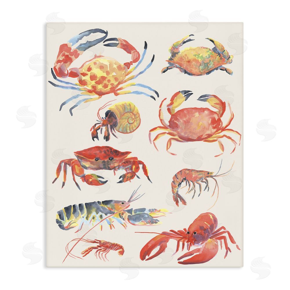 June Erica Vess Nautical Crustacean Collection Stretched Canvas Wall Art Print