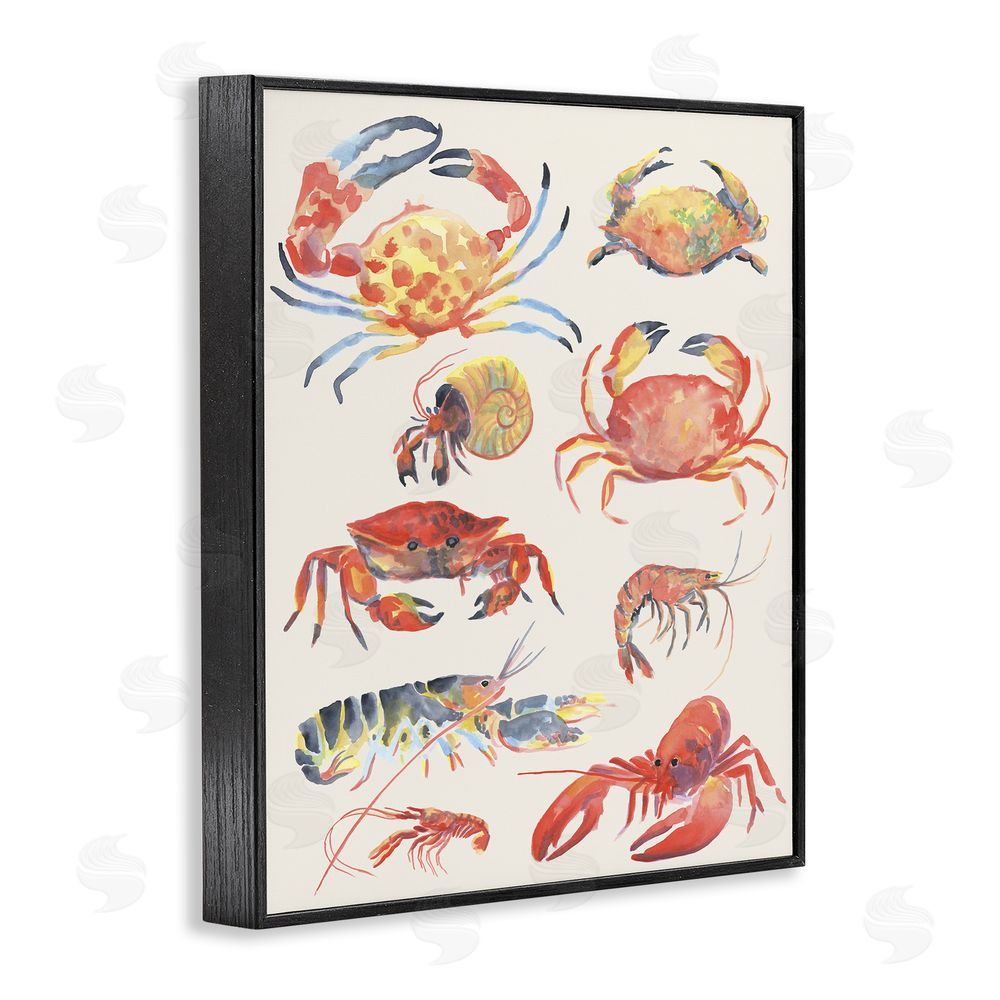 June Erica Vess Nautical Crustacean Collection Black Framed Giclee Wall Art Print