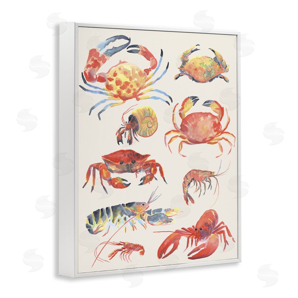 June Erica Vess Nautical Crustacean Collection White Framed Giclee Wall Art Print
