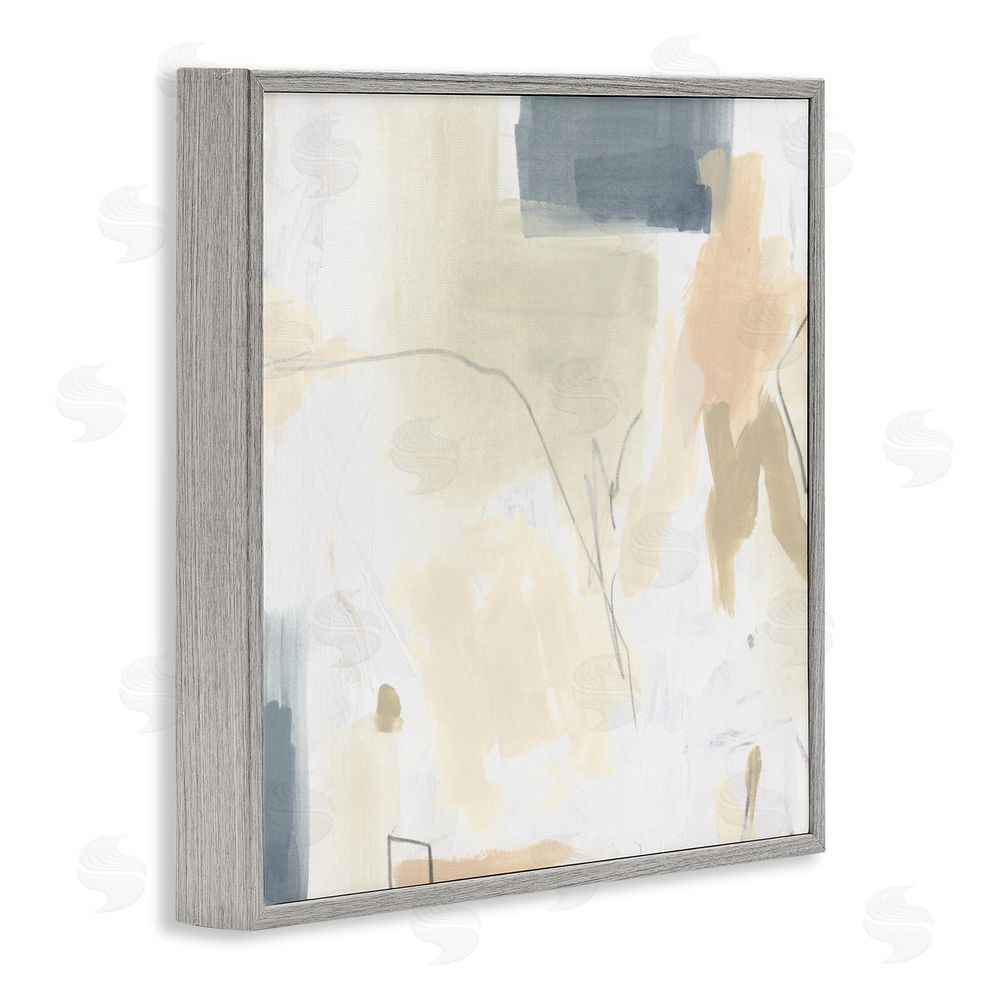 June Erica Vess Plaster Line Abstract Gray Framed Giclee Wall Art Print