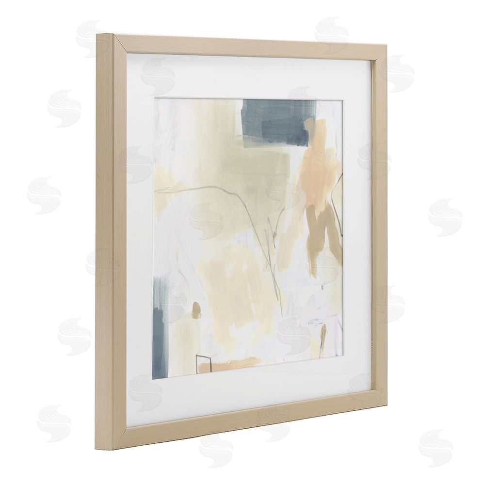 June Erica Vess Plaster Line Abstract Brown Framed Print Under Glass Wall Art
