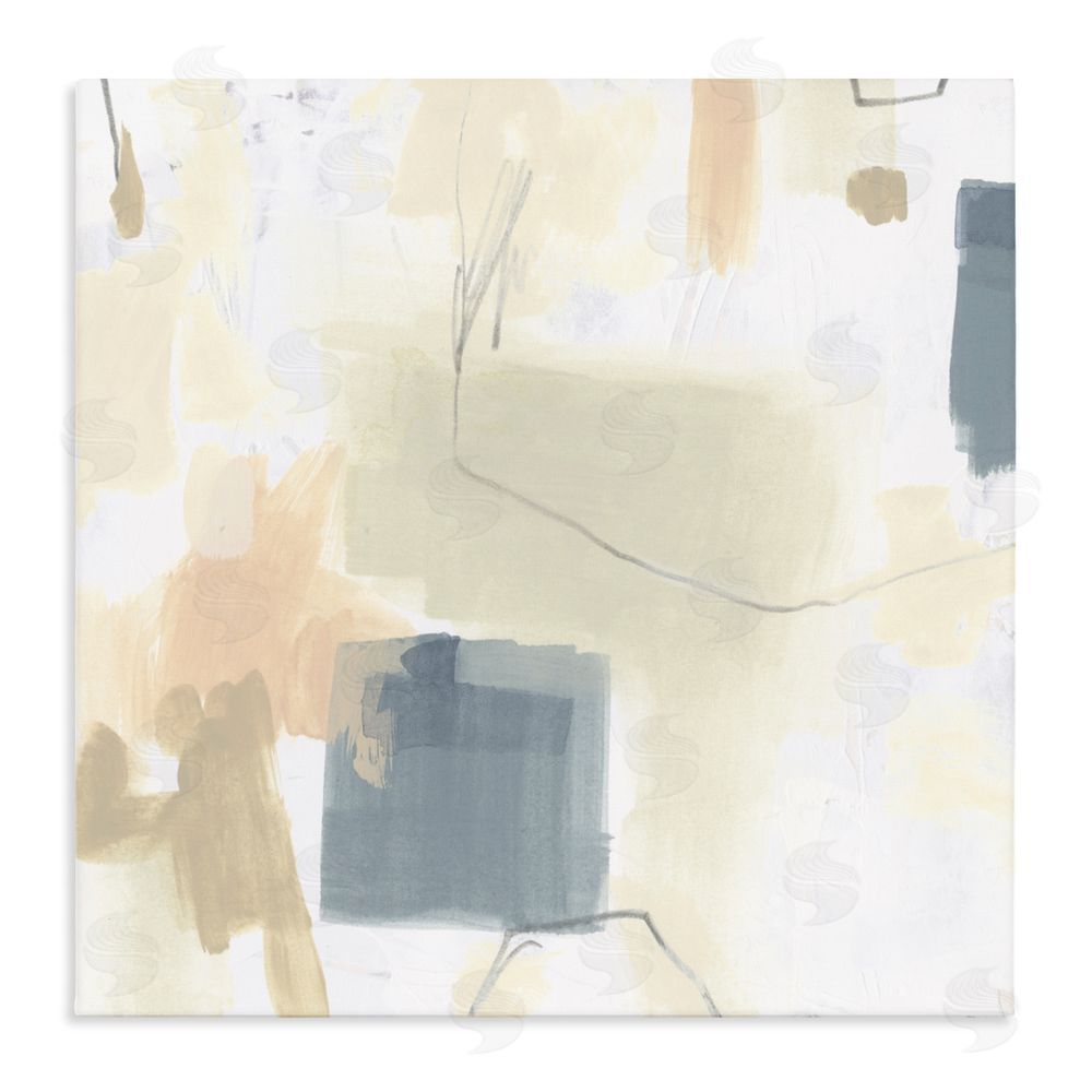 June Erica Vess Minimal Plaster Line Stretched Canvas Wall Art