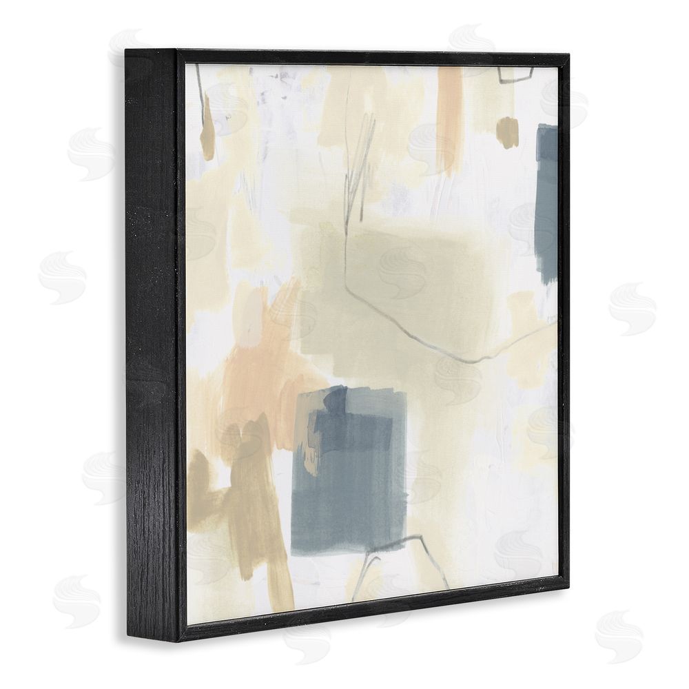June Erica Vess Minimal Plaster Line Blacked Framed Giclee Wall Art Print