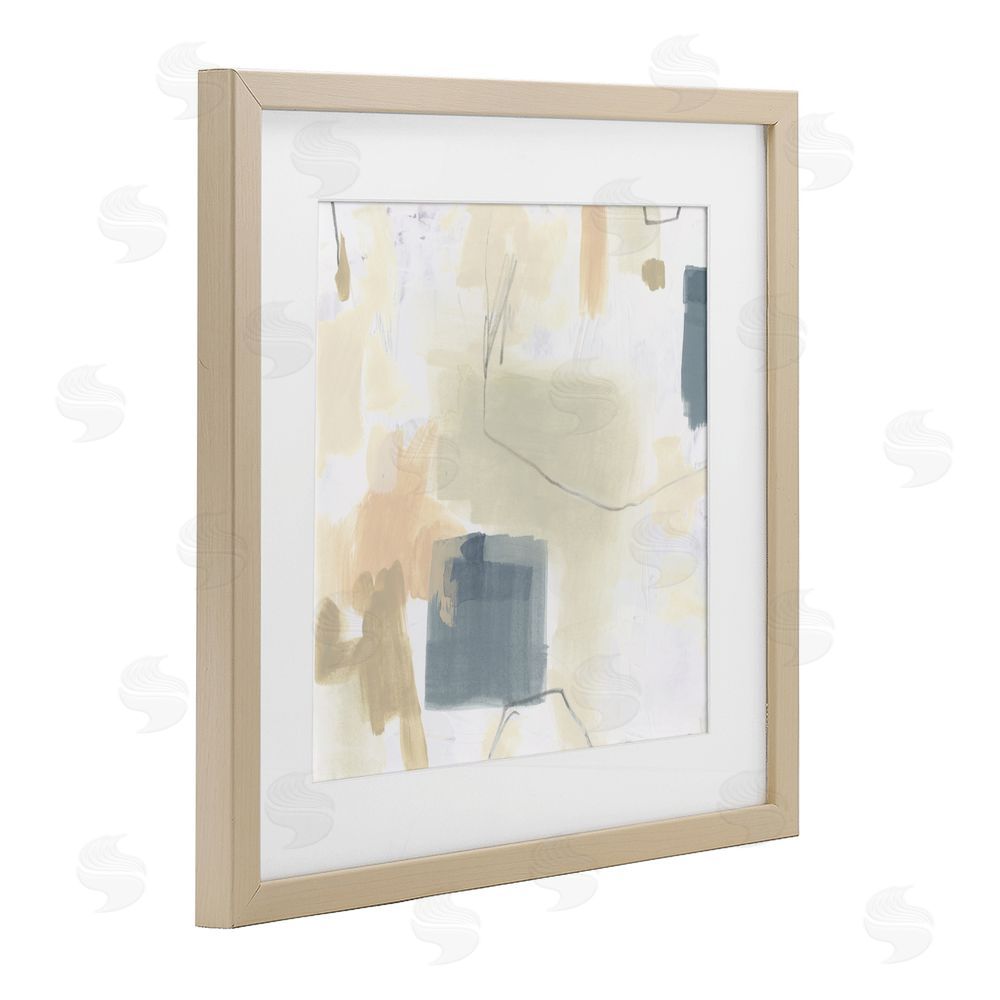 June Erica Vess Minimal Plaster Line Brown Framed Print Under Glass with Mat Wall Art
