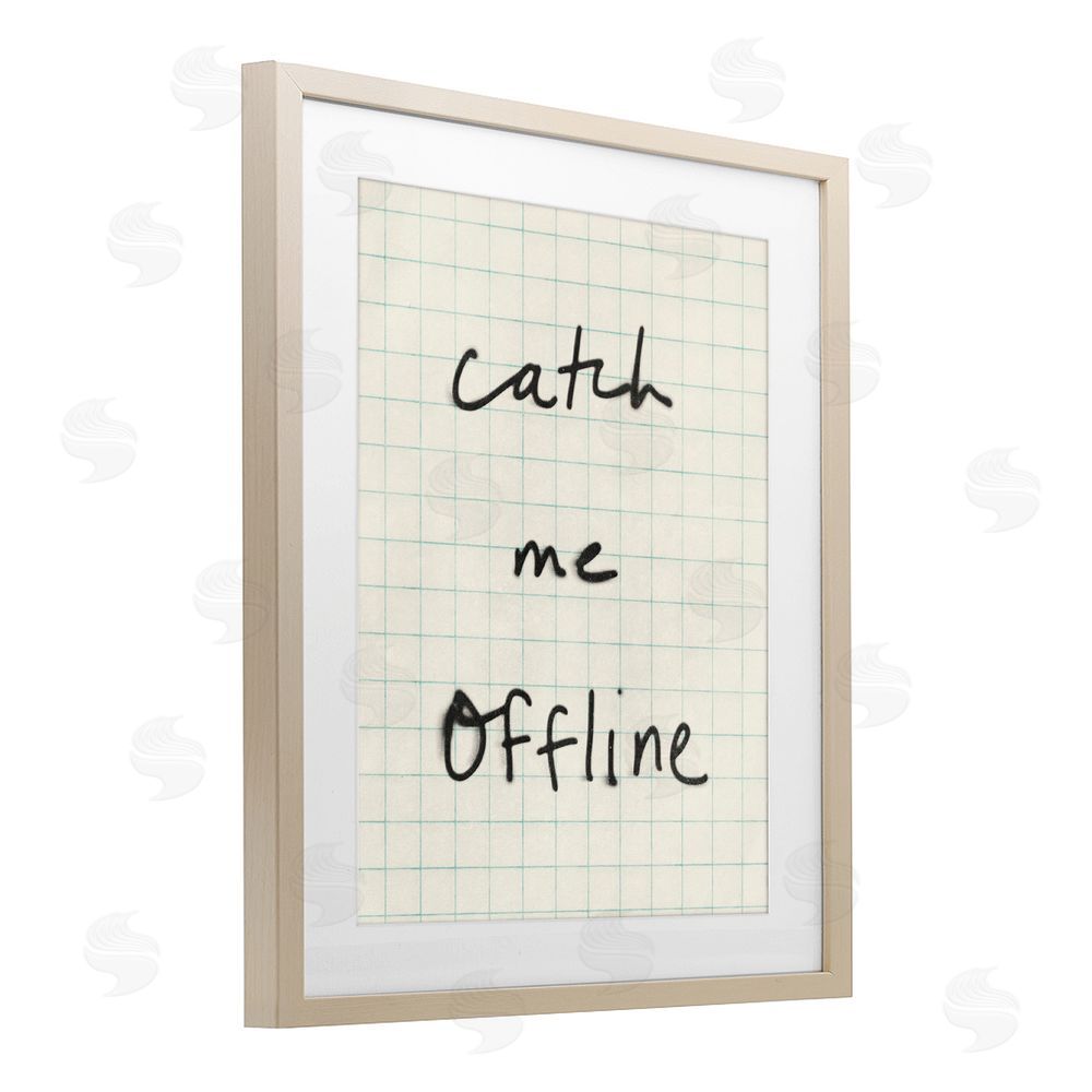 Victoria Barnes Catch Me Offline Scrawl Birch Framed Print Under Glass Wall Art