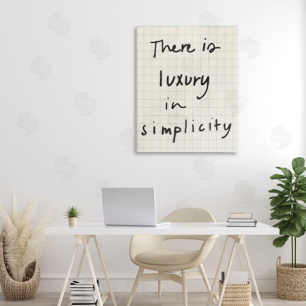 Victoria Barnes Luxury In Simplicity Scrawl Stretched Canvas Wall Art in Room