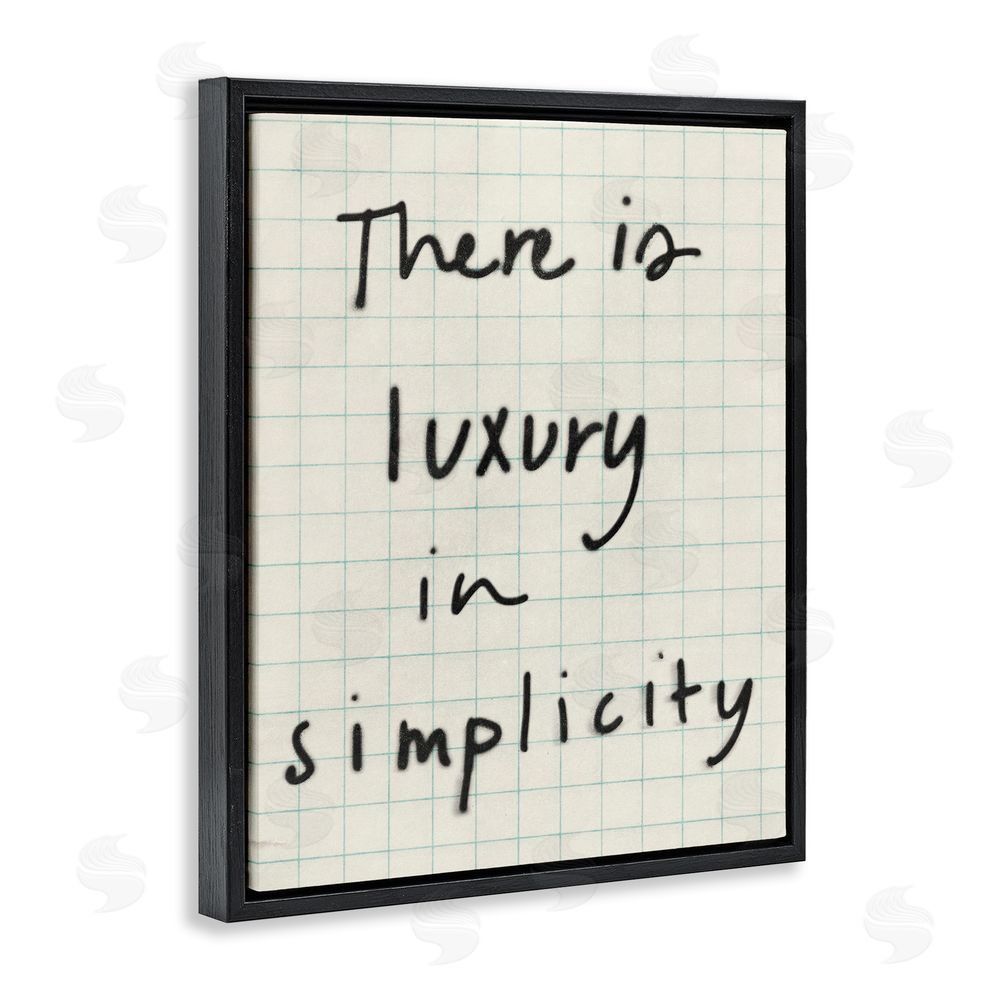 Victoria Barnes Luxury In Simplicity Scrawl Black Floating Frame Canvas Wall Art