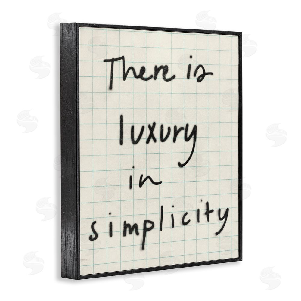 Victoria Barnes Luxury In Simplicity Scrawl Blacked Framed Giclee Wall Art Print