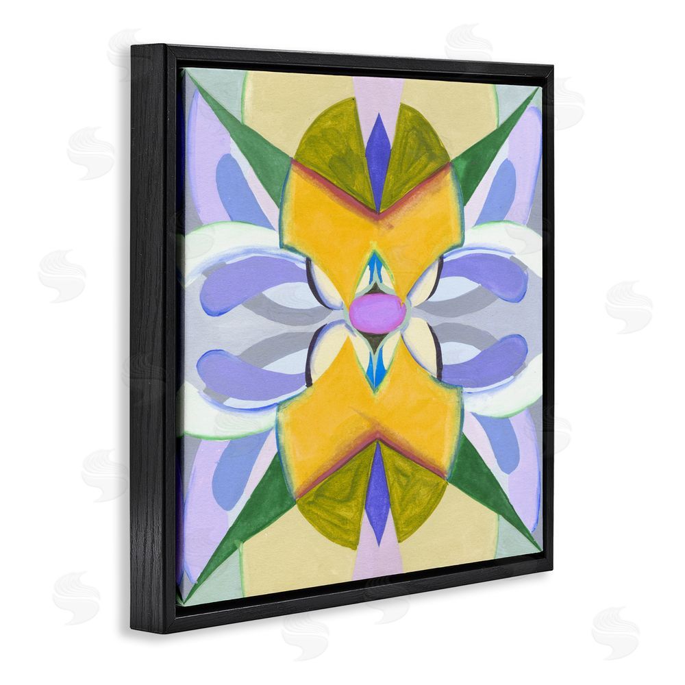 Melissa Wang Revival Kaleidoscope Symmetry Black Floating Frame Canvas Wall Art Print
