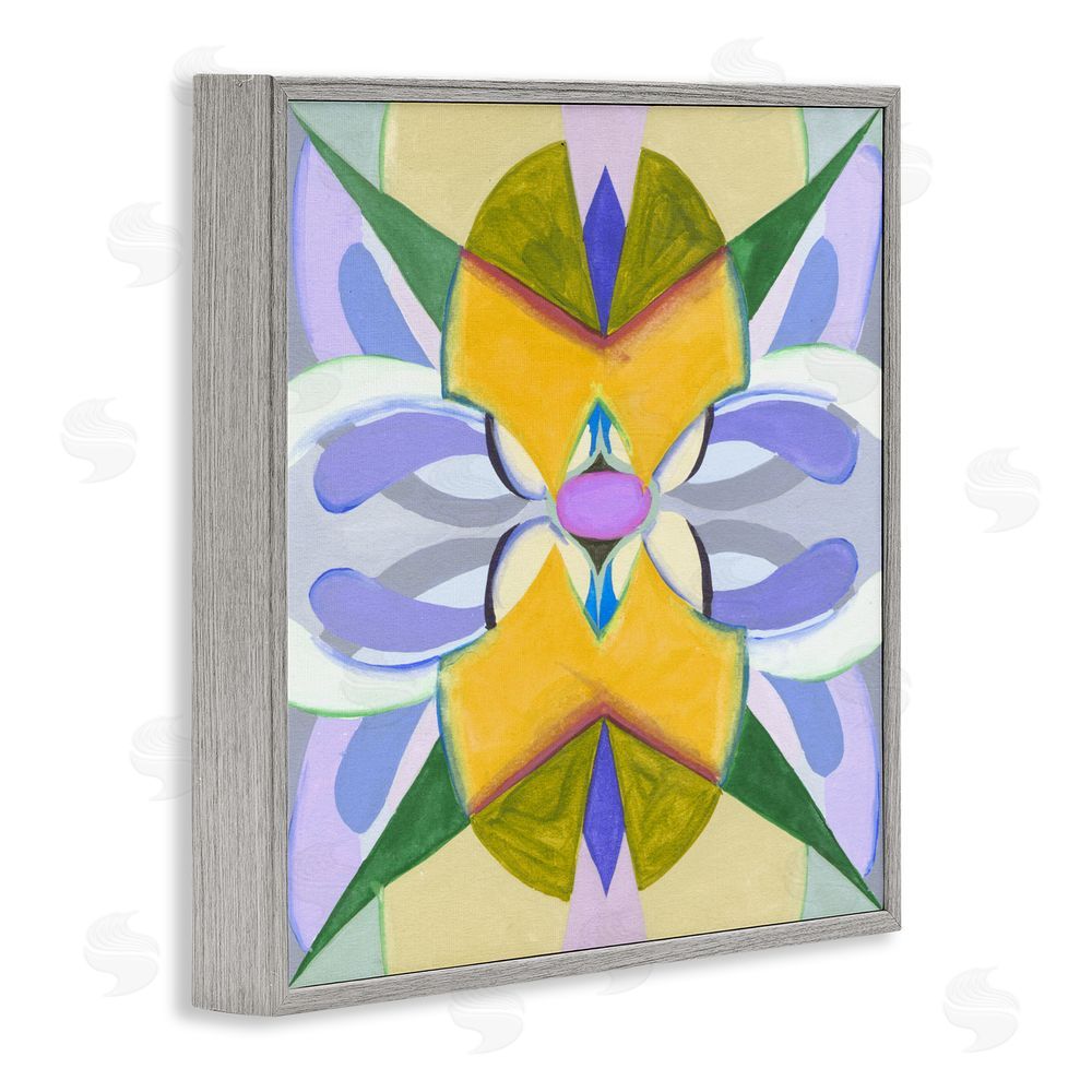 Melissa Wang Revival Kaleidoscope Symmetry Gray Framed Giclee Wall Art Print