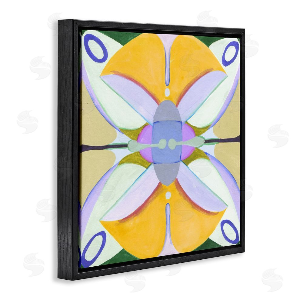 Melissa Wang Warm Revival Kaleidoscope Black Floating Frame Canvas Wall Art Print