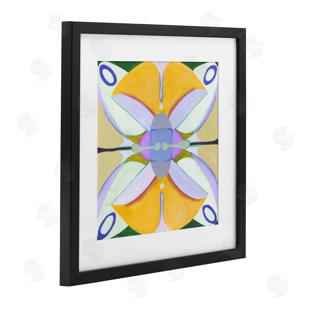 Melissa Wang Warm Revival Kaleidoscope Black Framed Print Under Glass Wall Art