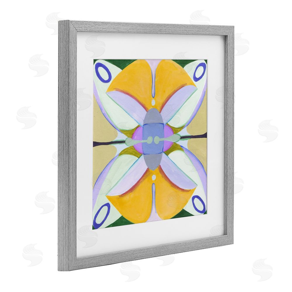 Melissa Wang Warm Revival Kaleidoscope Gray Framed Print Under Glass Wall Art