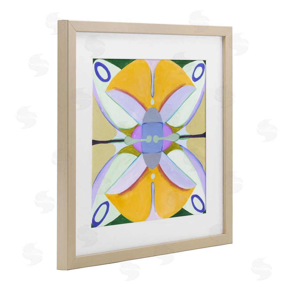 Melissa Wang Warm Revival Kaleidoscope Brown Framed Print Under Glass Wall Art