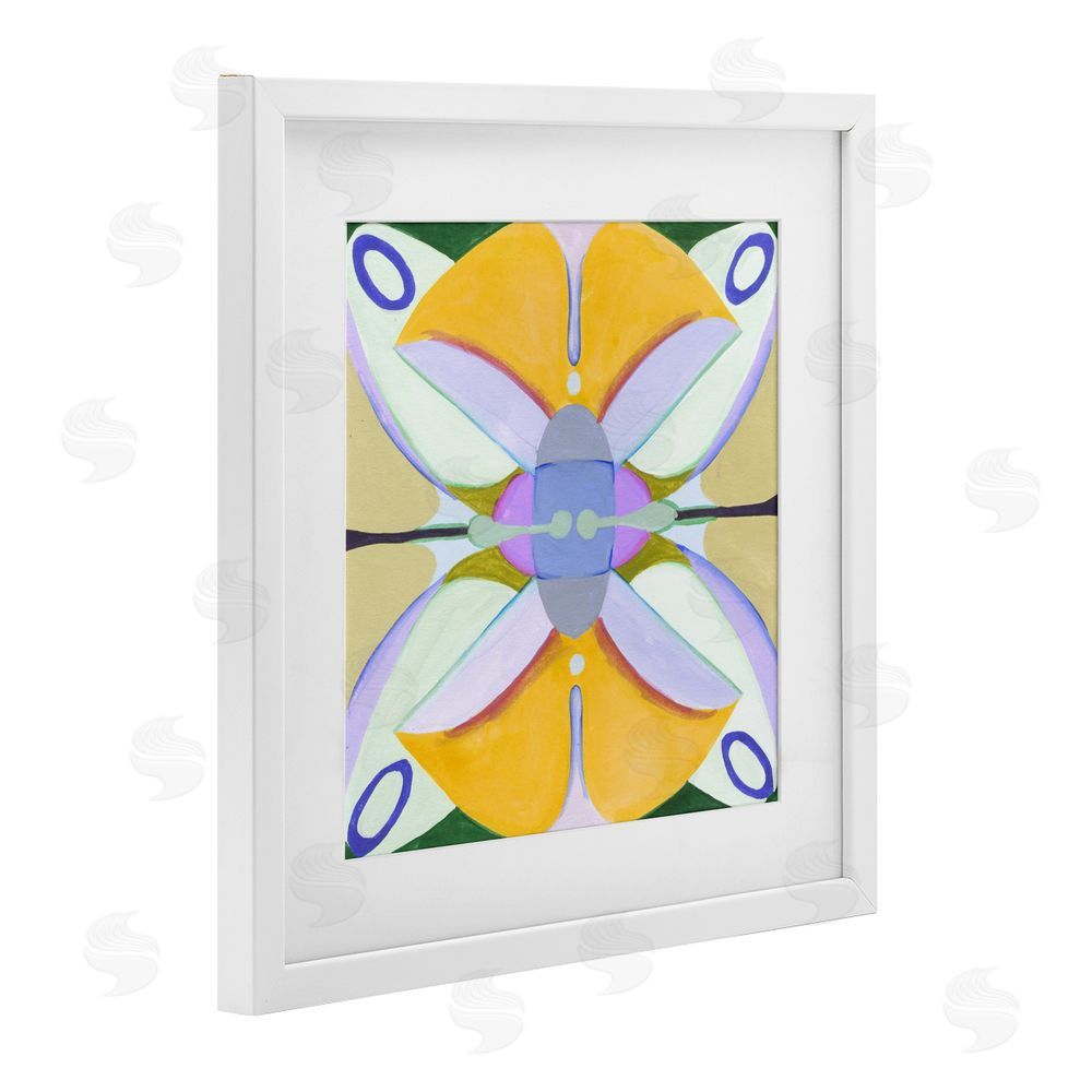 Melissa Wang Warm Revival Kaleidoscope White Framed Print Under Glass Wall Art