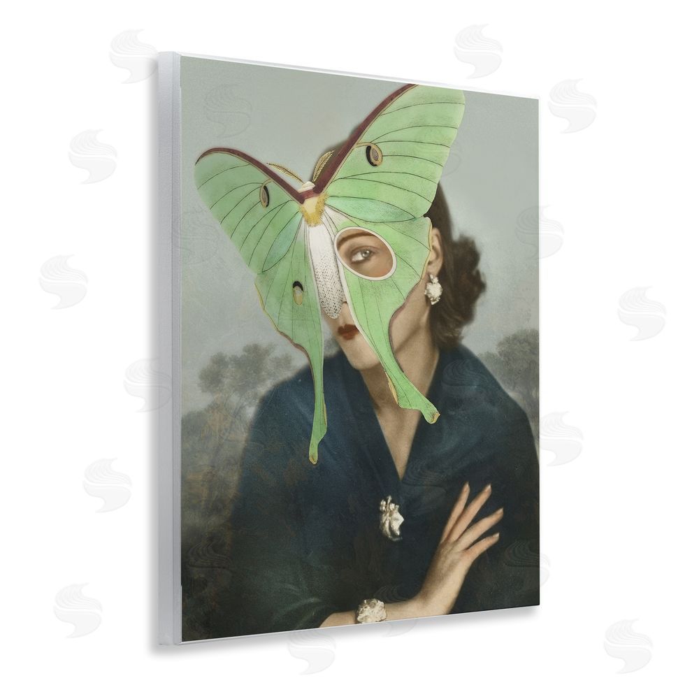 Victoria Barnes Naturalist Portrait with Moth Wall Plaque Art Print