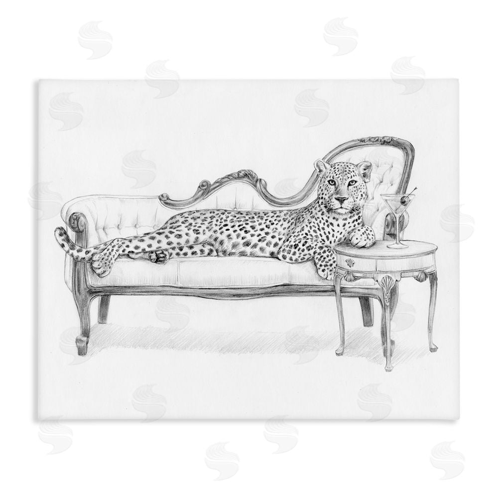 Victoria Barnes Lounging Beast Cheetah Stretched Canvas Wall Art