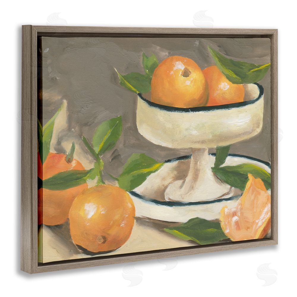 Melissa Wang Citrus In Stillness Brown Floating Frame Canvas Wall Art Print