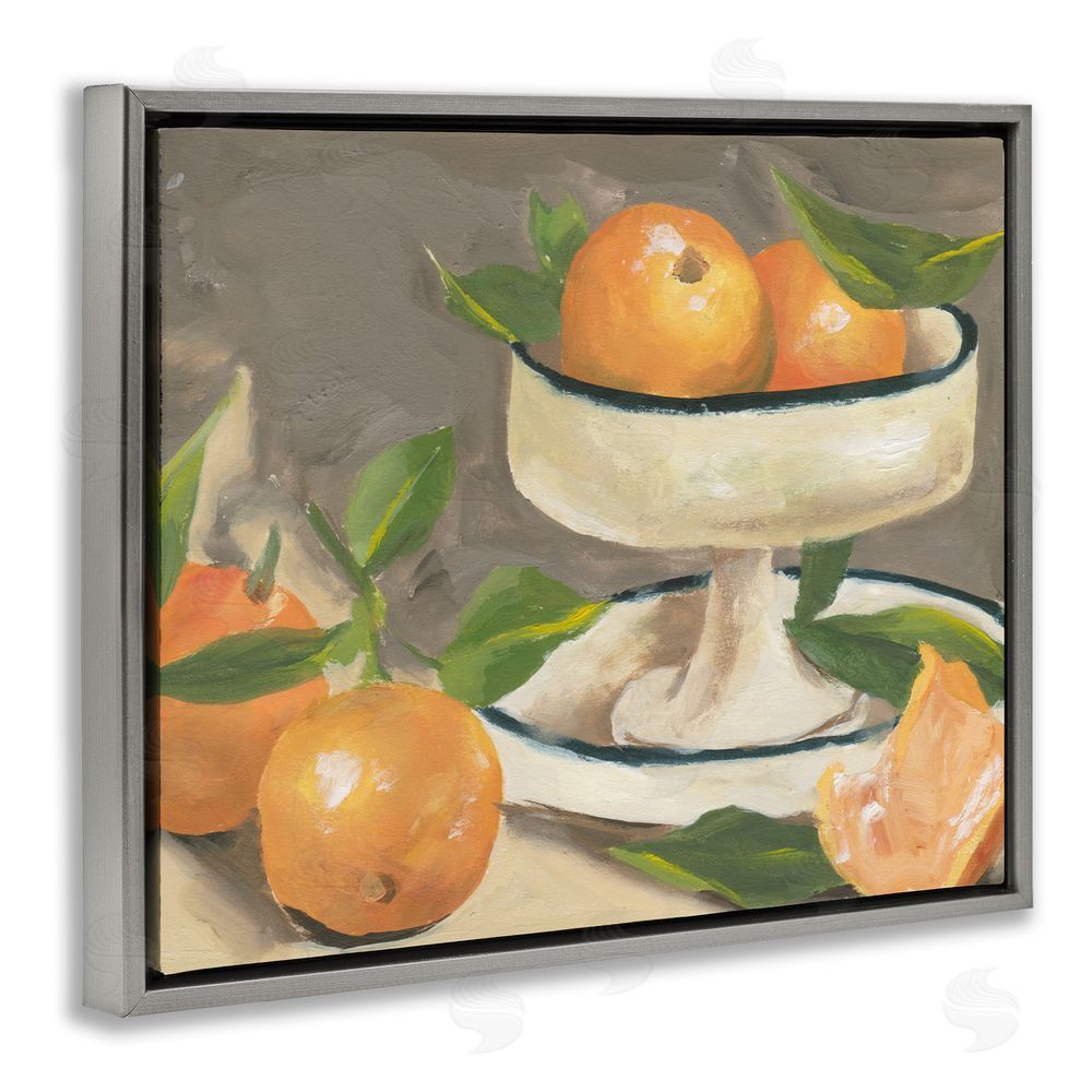 Melissa Wang Citrus In Stillness Gray Floating Frame Canvas Wall Art Print