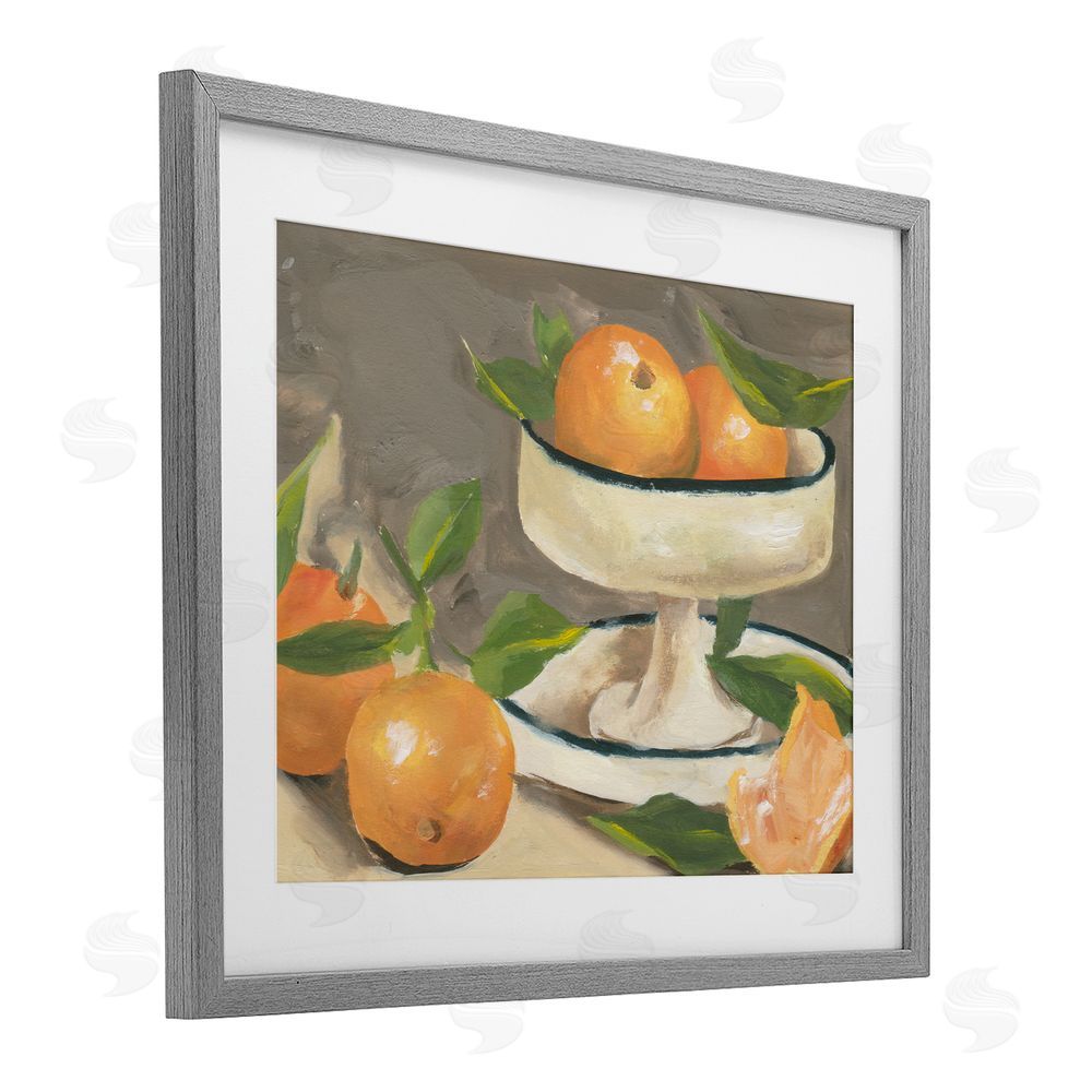 Melissa Wang Citrus In Stillness Gray Framed Print Under Glass Wall Art