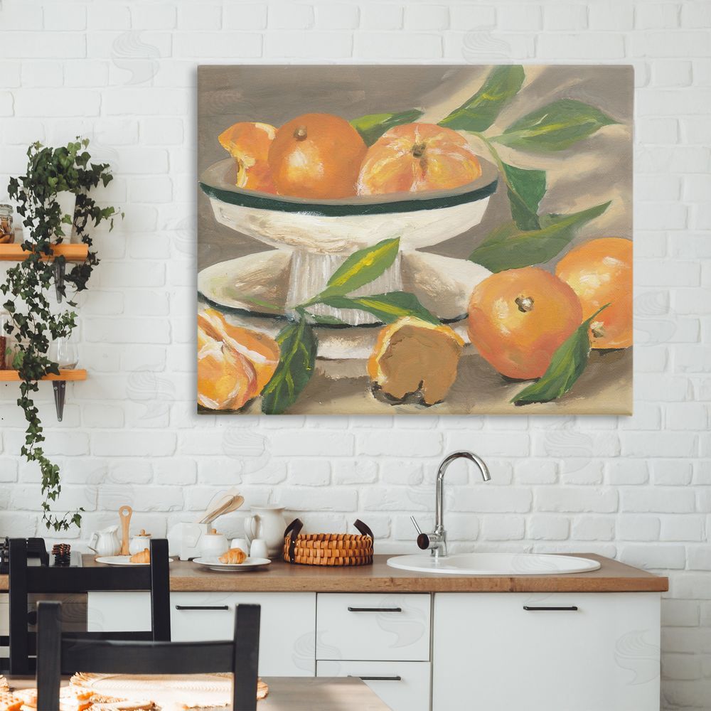Melissa Wang Oranges in Stillness Stretched Canvas Wall Art Print in Room