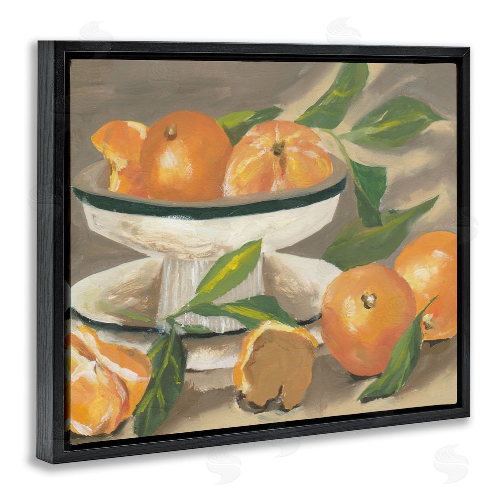 Melissa Wang Oranges in Stillness Black Floating Frame Canvas Wall Art Print