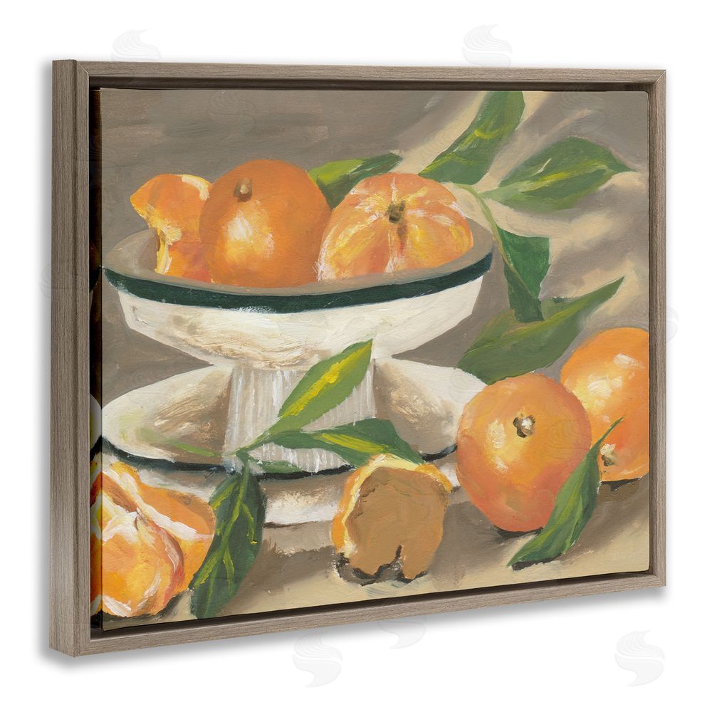 Melissa Wang Oranges in Stillness Brown Floating Frame Canvas Wall Art Print