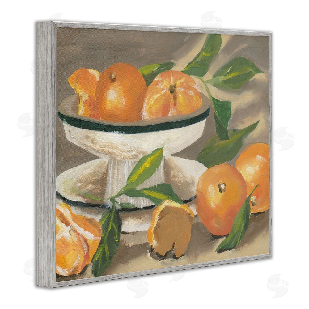 Melissa Wang Oranges in Stillness Gray Framed Giclee Wall Art Print
