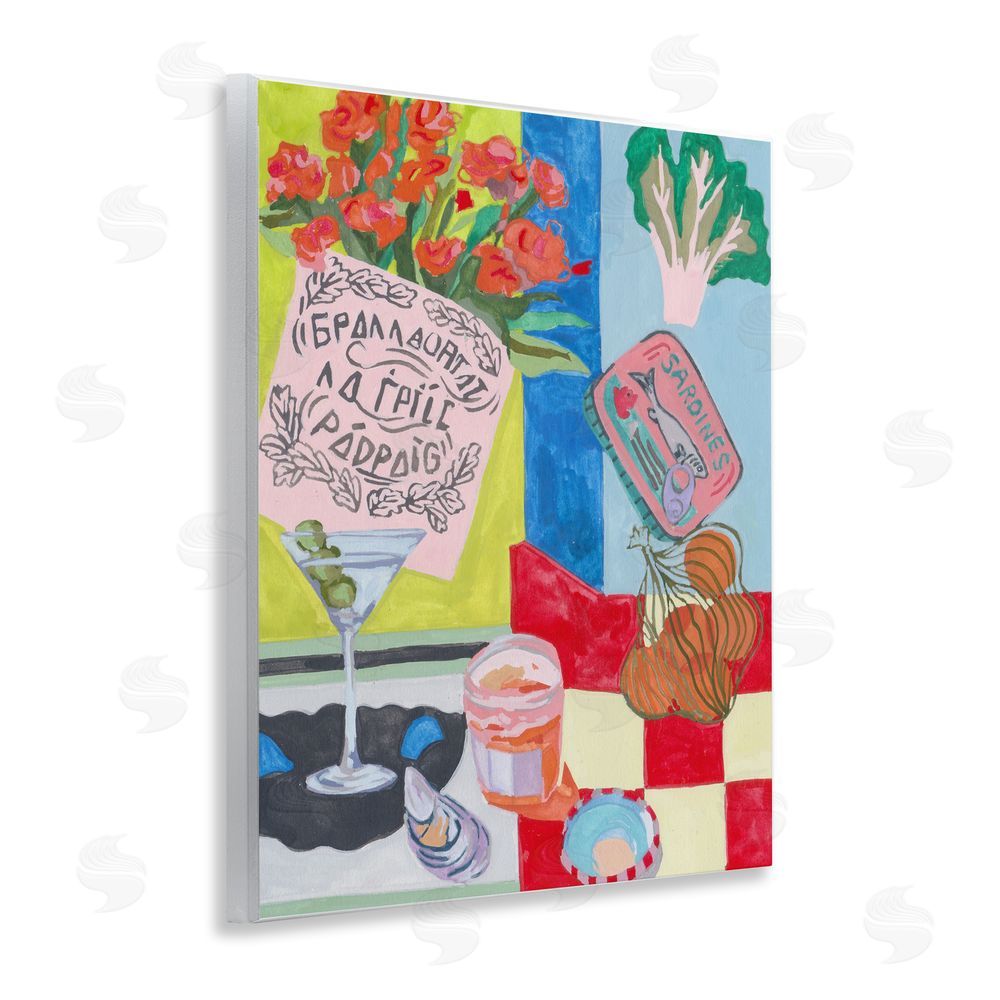 Melissa Wang Kitchen Checkered Still Life Wooden Wall Plaque Art Print