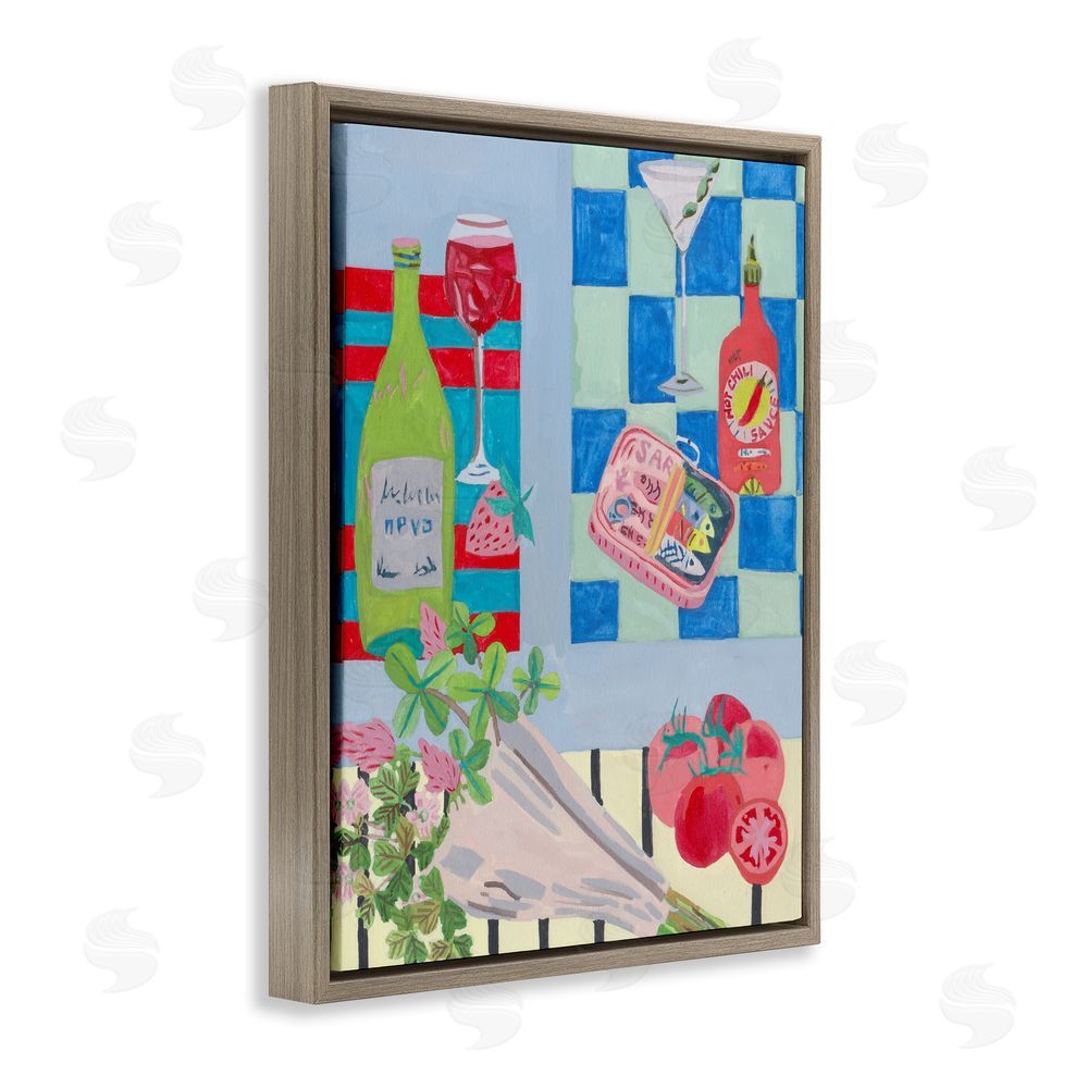 Melissa Wang Saucy Kitchen Secrets Brown Floating Frame Canvas Wall Art Print