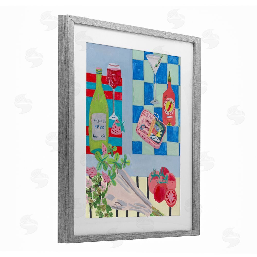 Melissa Wang Saucy Kitchen Secrets Gray Framed Print Under Glass Wall Art