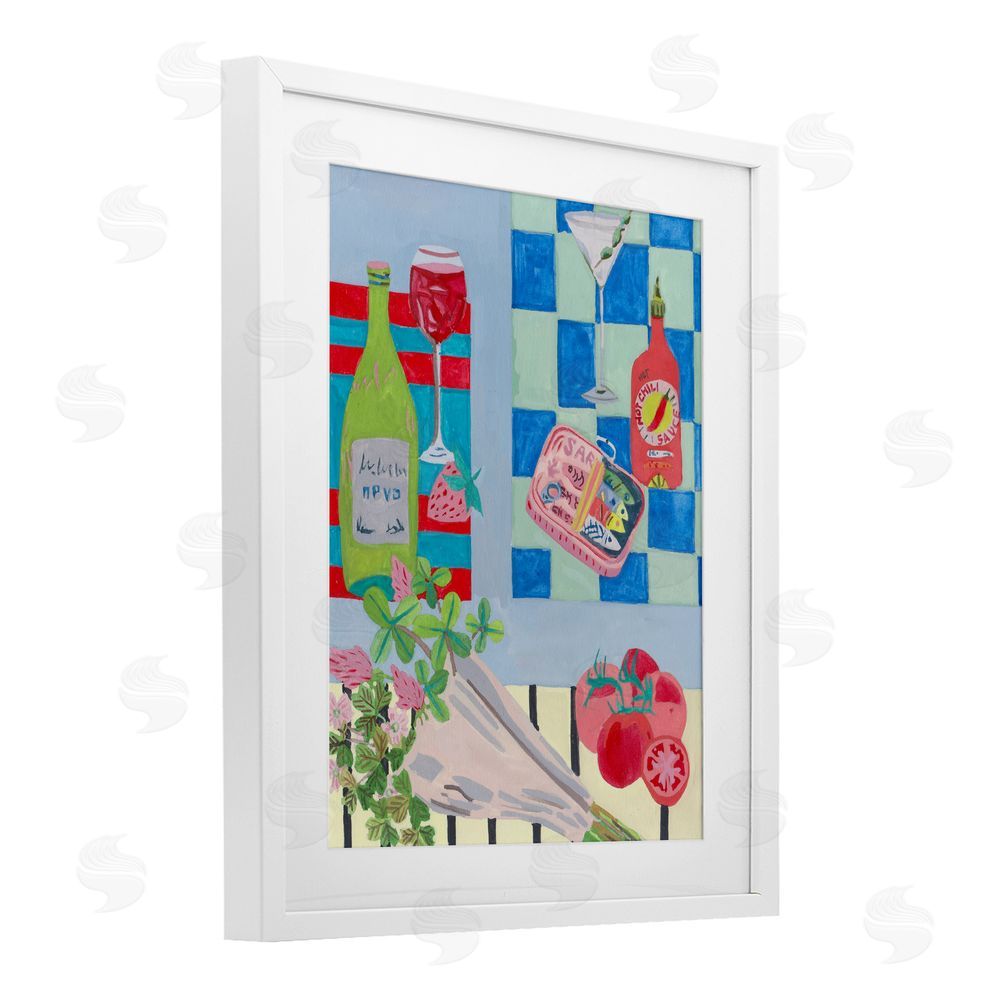 Melissa Wang Saucy Kitchen Secrets White Framed Print Under Glass Wall Art