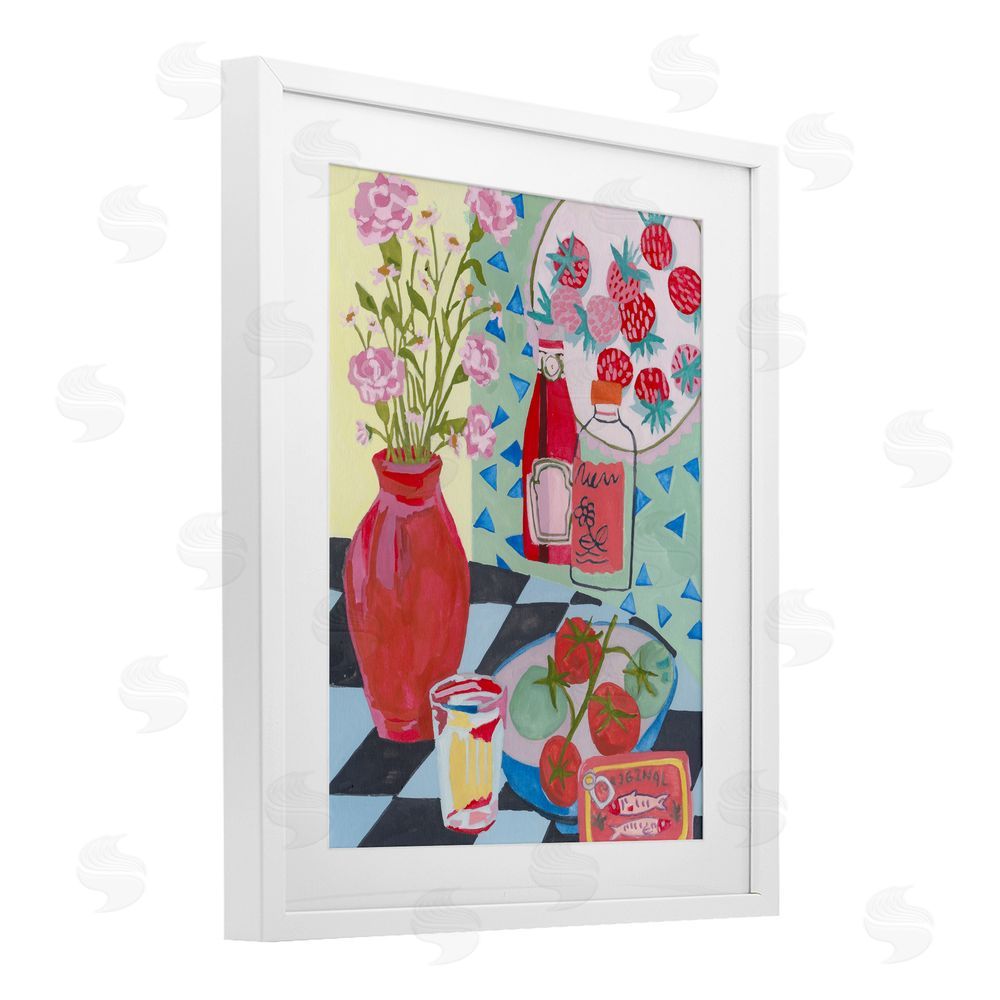 Melissa Wang Kitchen Sauces Still Life White Framed Print Under Glass with Mat Wall Art