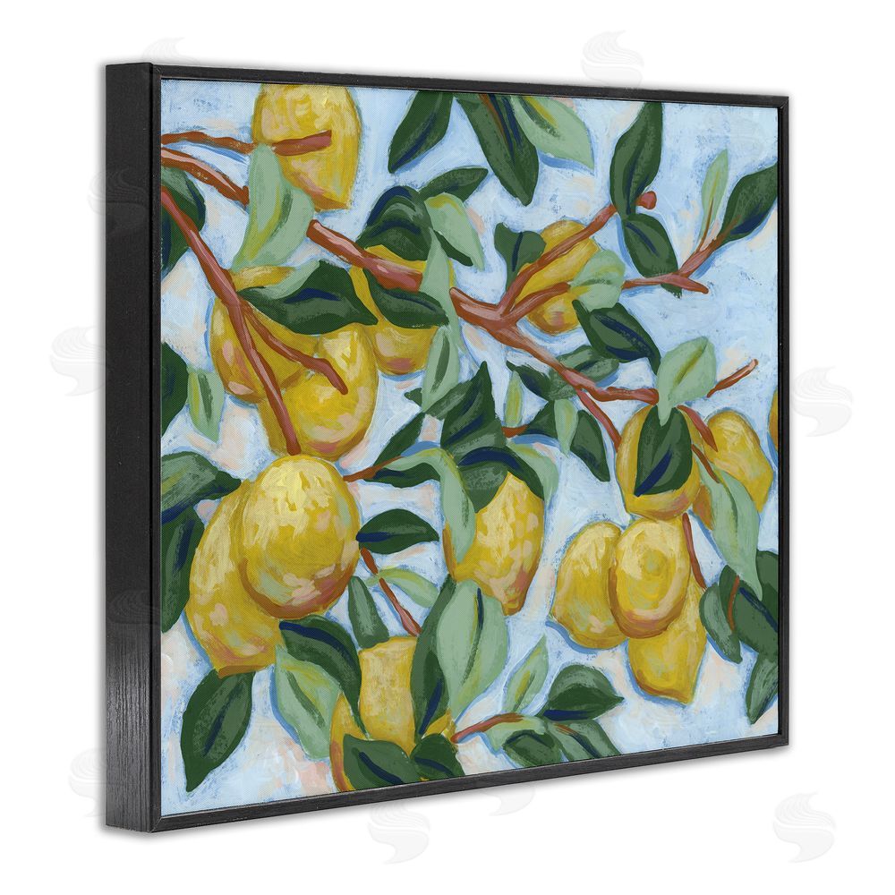 June Erica Vess Sunshine Citrus Tree Black Framed Giclee Wall Art Print