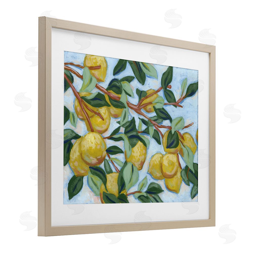 June Erica Vess Sunshine Citrus Tree Brown Framed Print Under Glass Wall Art