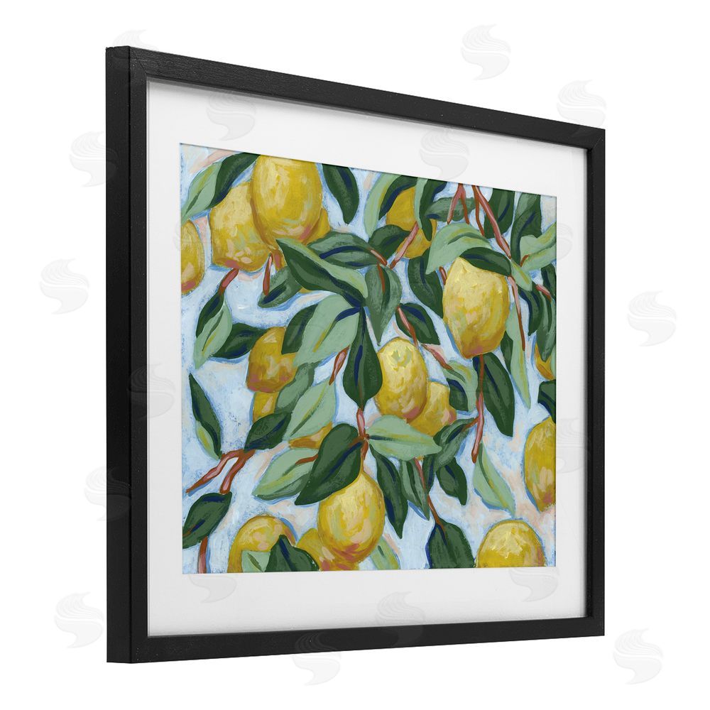 June Erica Vess Summer Citrus Tree Black Framed Print Under Glass Wall Art