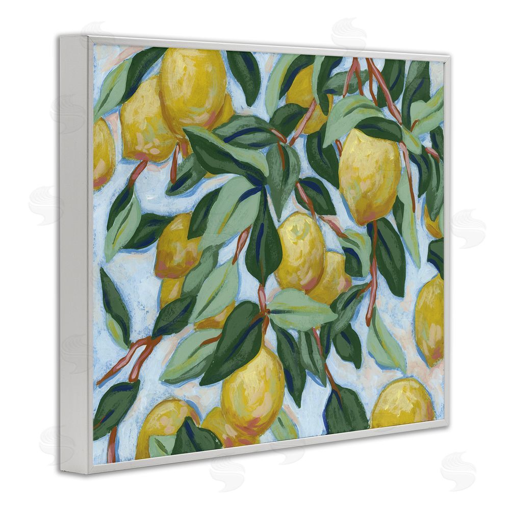 June Erica Vess Summer Citrus Tree White Framed Giclee Wall Art Print