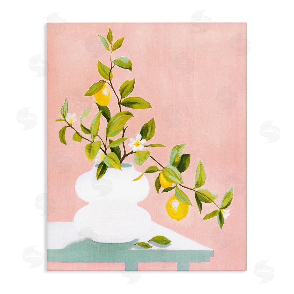 Grace Popp Afternoon Limoncello Plant Stretched Canvas Wall Art Print